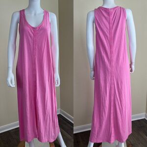 Daily Prctice Women's Size M Pink Gauze Cotton Tank Maxi Dress Casual Minimalist
